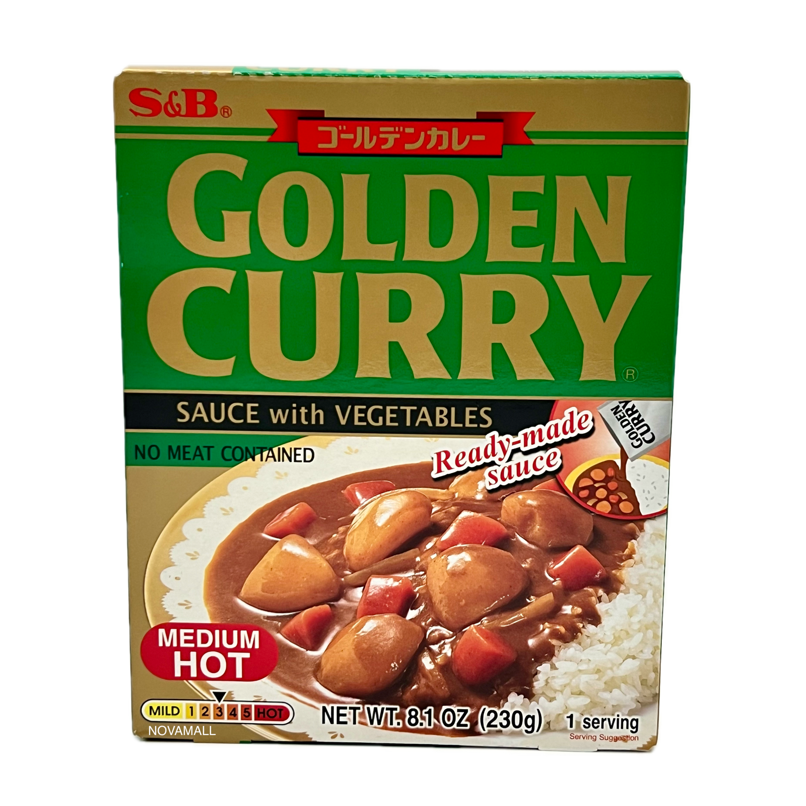 S&B Golden Curry Sauce with Vegetables Medium Hot 230g