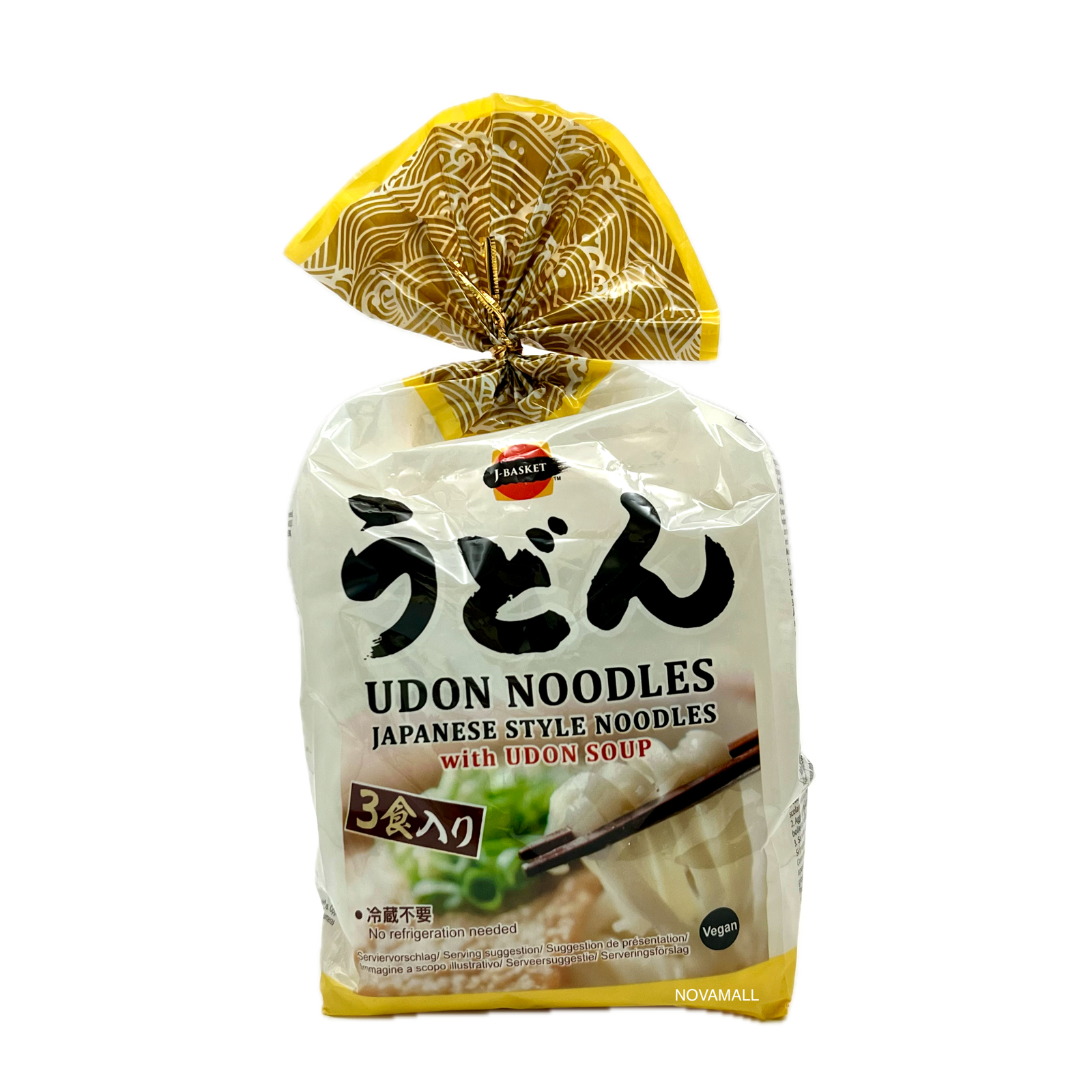 J-Basket Japanese Style Udon Noodle with Soup うどん スープ付き 720g (3 Servings)