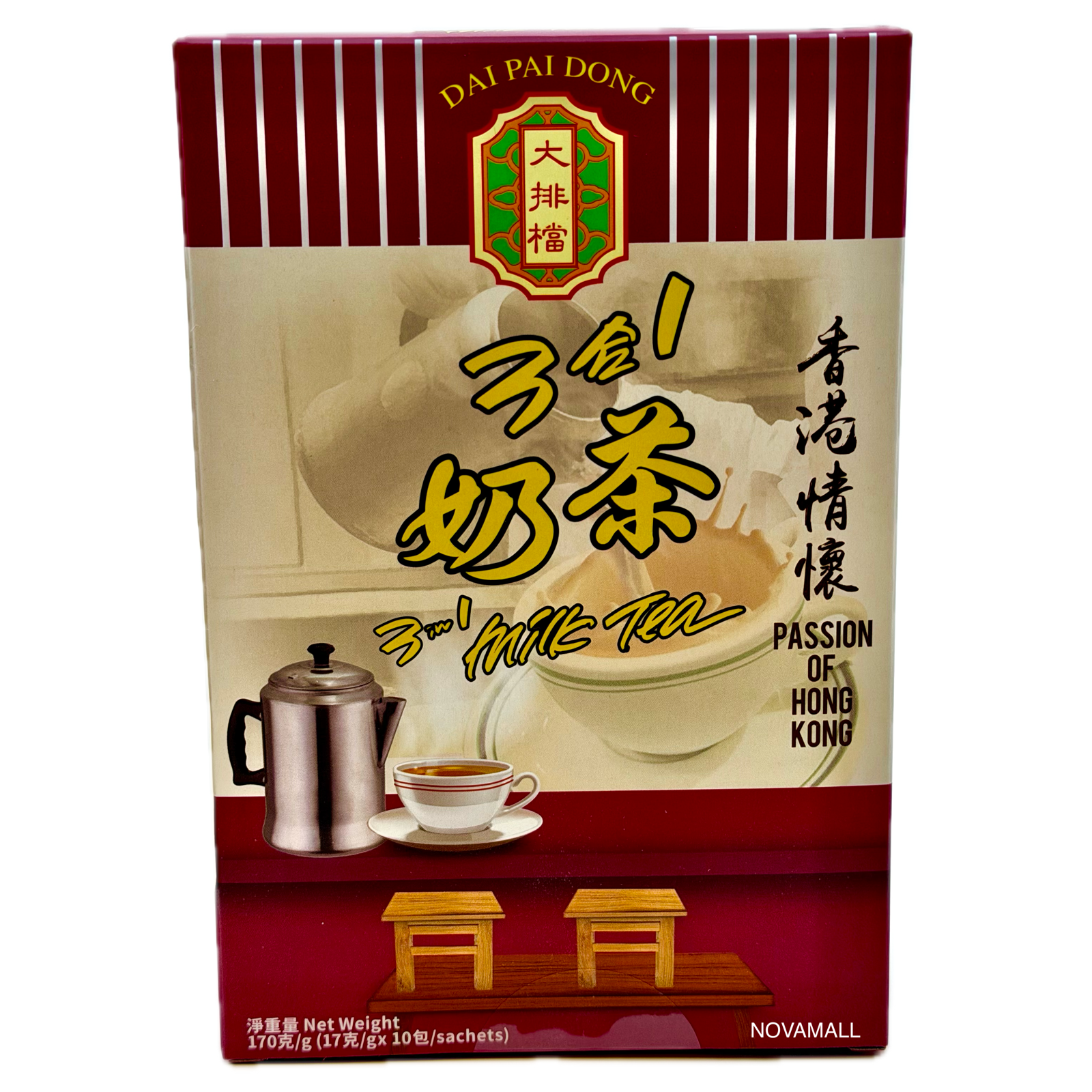 Dai Pai Dong Hong Kong Style 3 in 1 Instant Milk Tea 170g (17g x 10 bags)