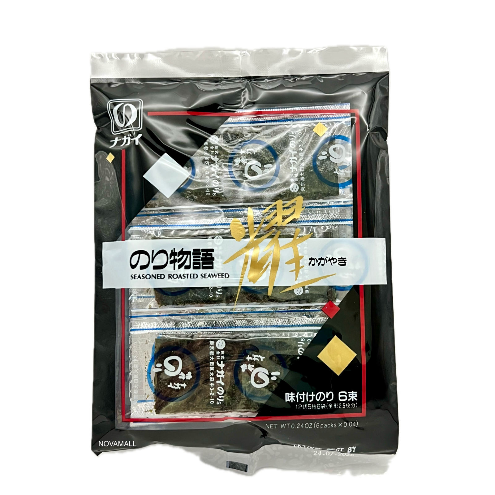 Nagai Nori Ajitsuke Seasoned Seaweed 6.8g (6 pieces)