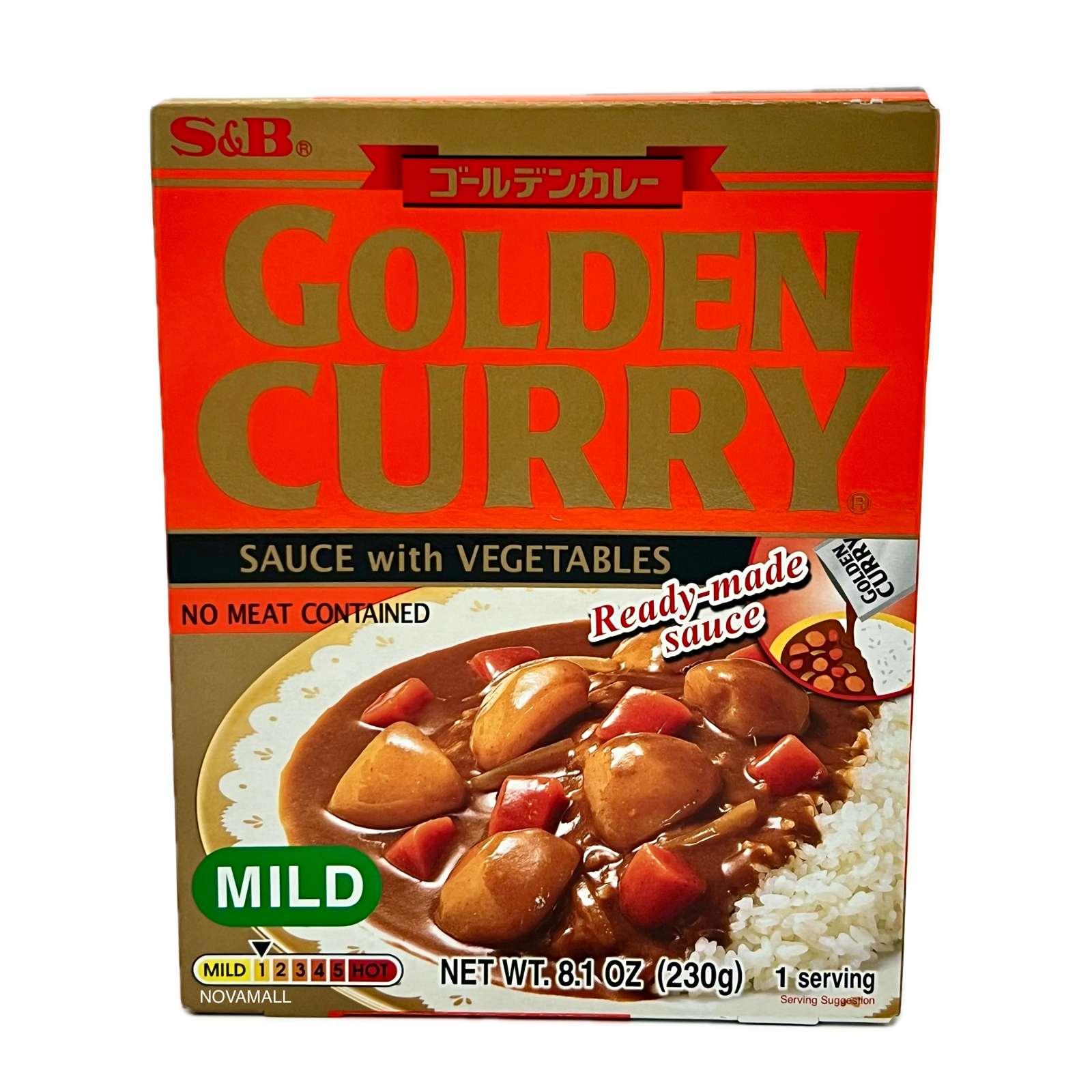 S&B Golden Curry Sauce with Vegetables Mild Hot 230g