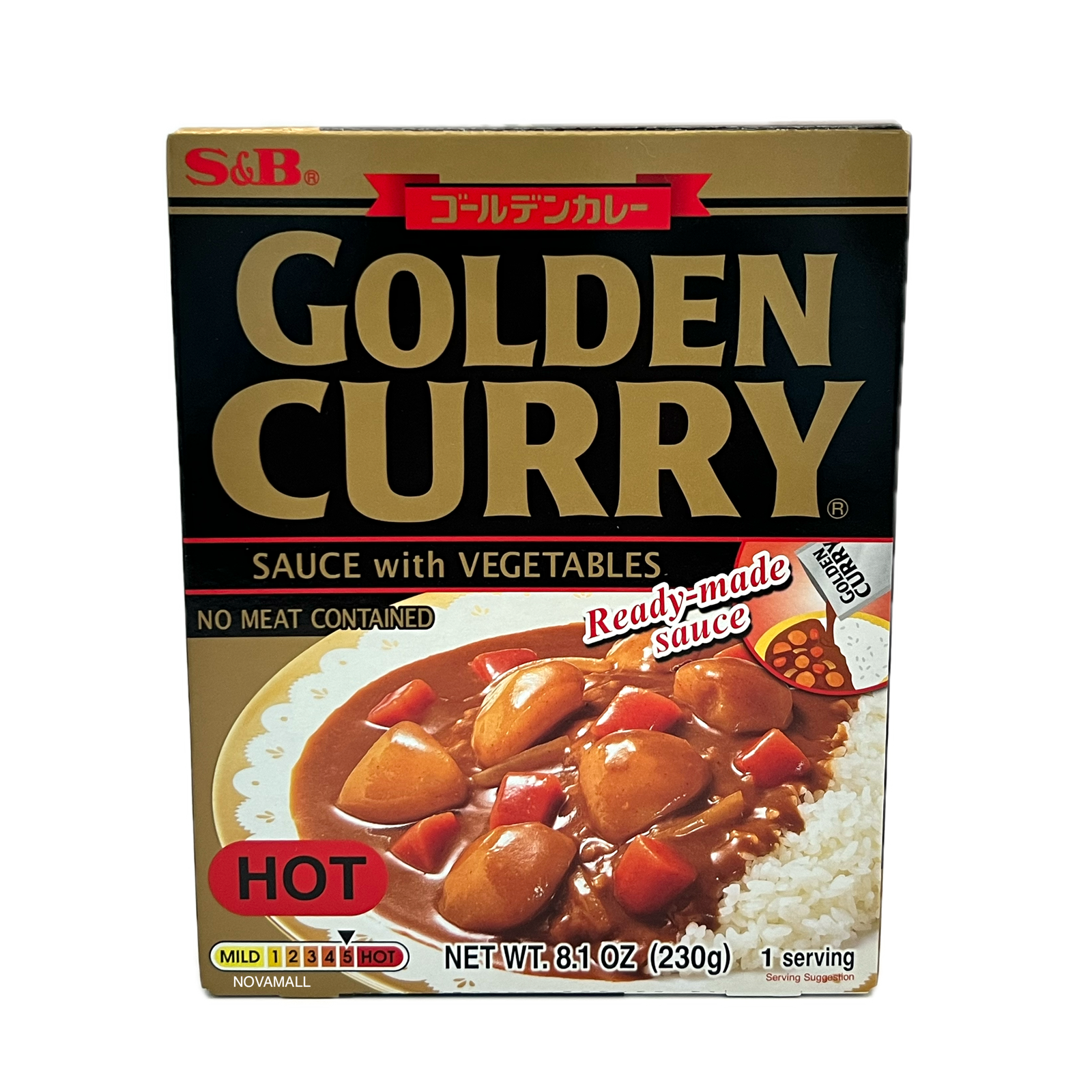 S&B Golden Curry Sauce with Vegetables Hot 230g