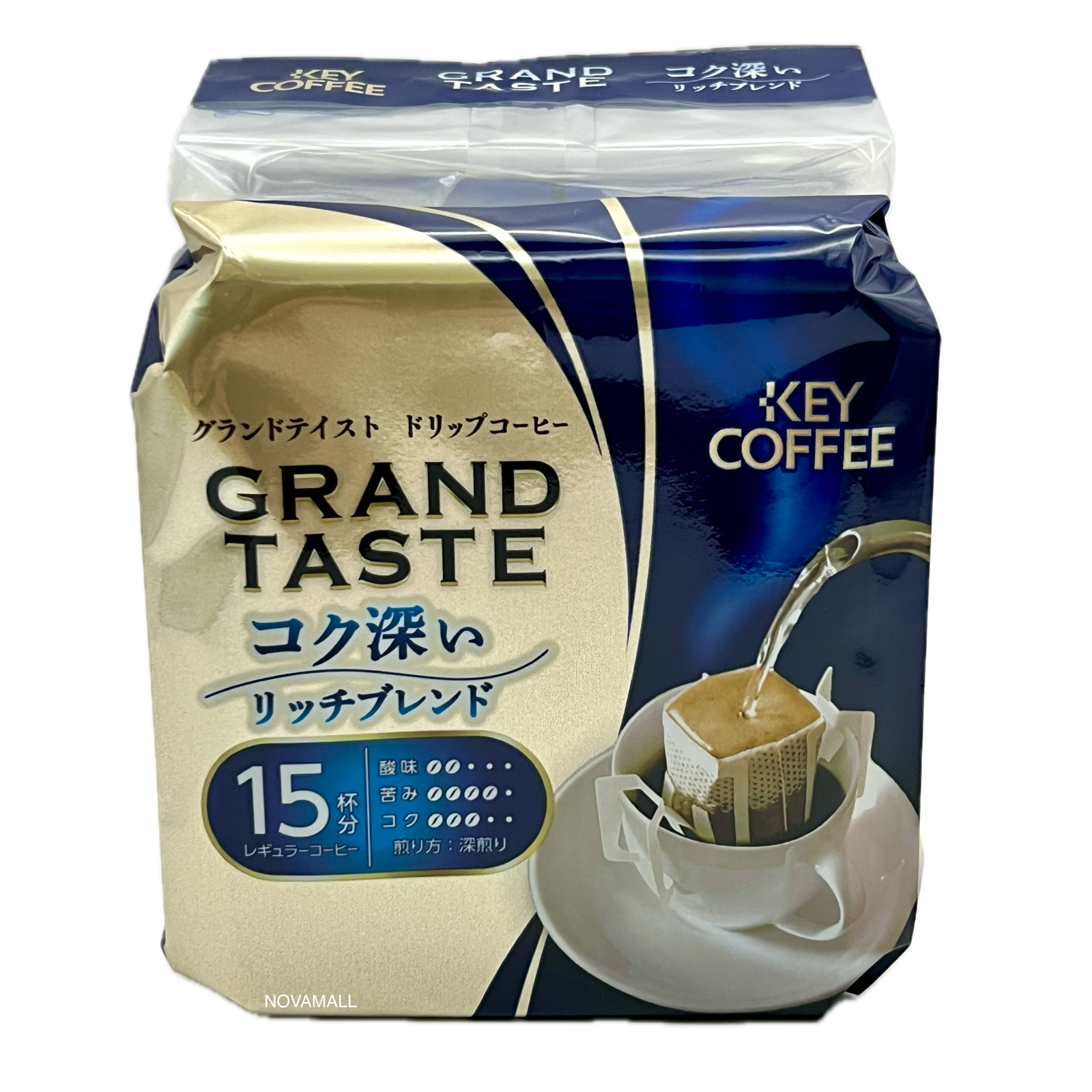 Key Coffee Grand Taste Rich Blend Drip Bag Coffee 90g (6g x 15 Sachets)