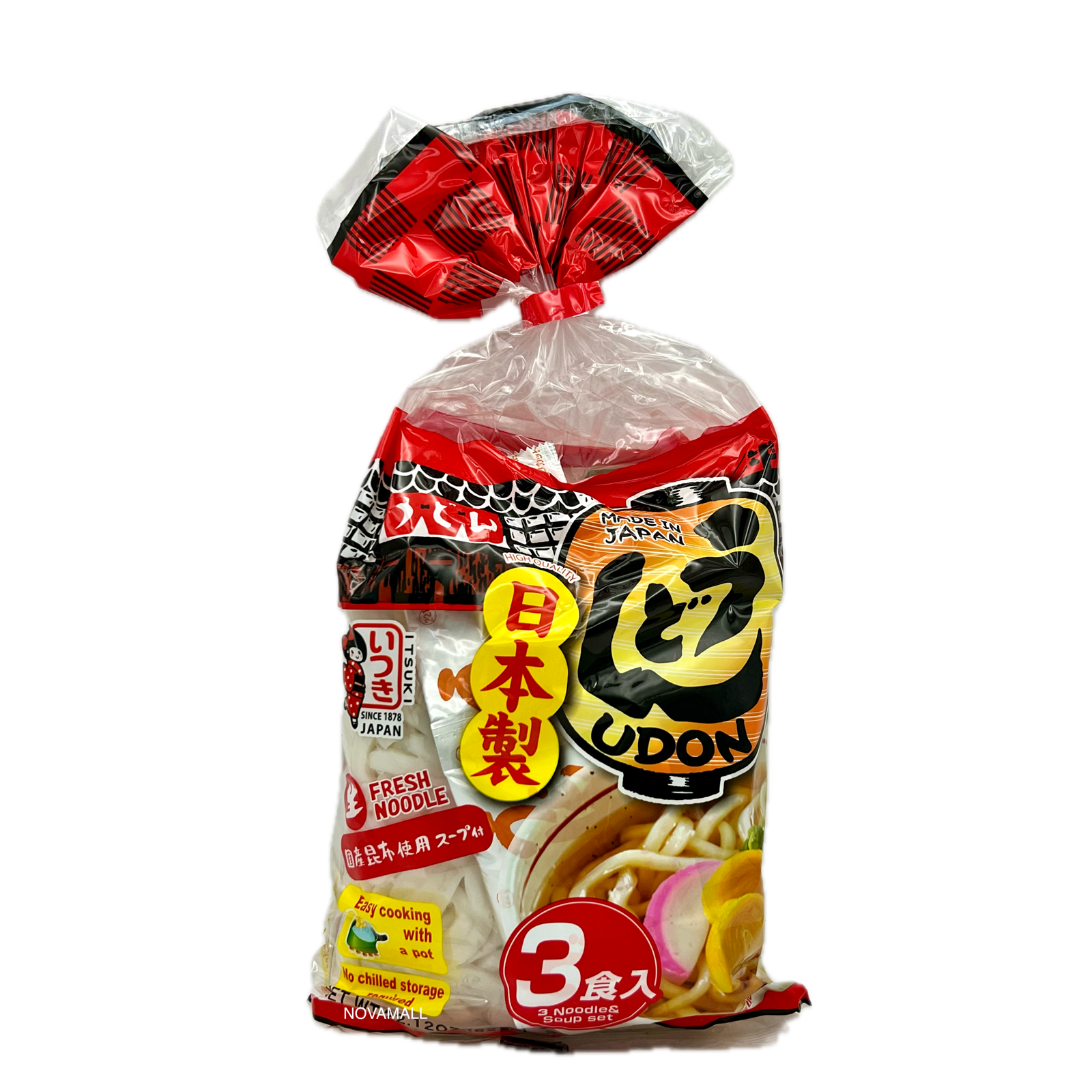 Itsuki Udon with Soup 五木 うどん スープ付 672g (3 Servings)
