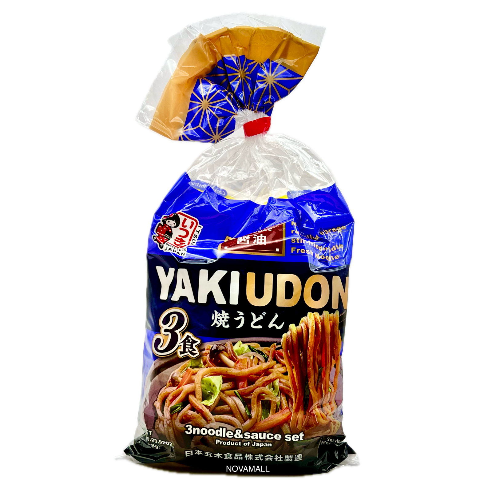Itsuki Plant Based Yaki Udon (Soy Sauce Flavour, 3 Servings) 五木 プラントベース 焼うどん 醤油 678g