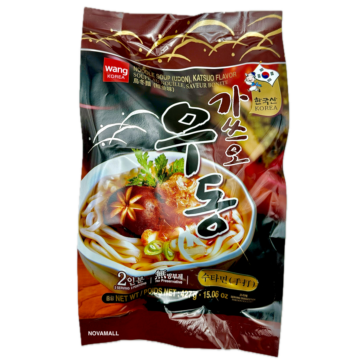 Wang Handmade Udon with Katsuo Flavour Soup 가쓰오우동수타면 427g (2 Servings)