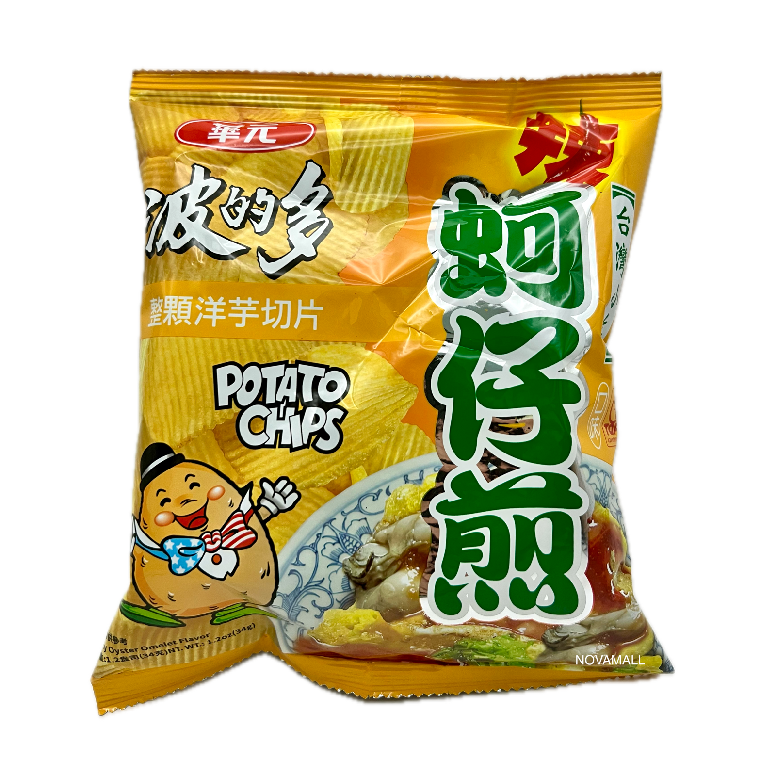 Hwa Yuan Potato Chips Spicy Oyster Omelet Flavour 34g
